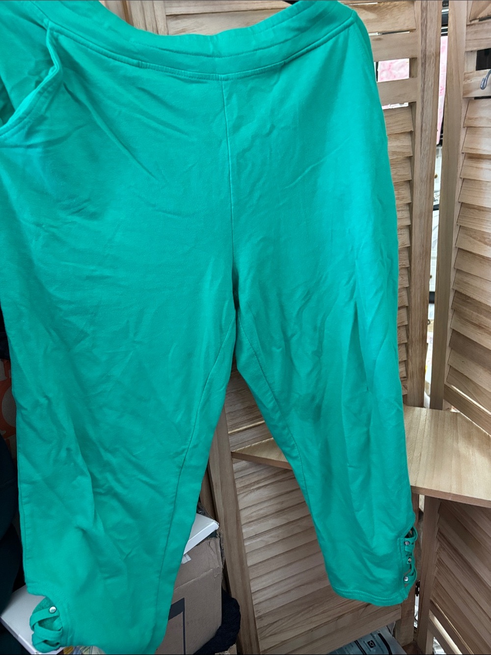 Onque Casuals French Terry Pull-On Capri Pants Large
